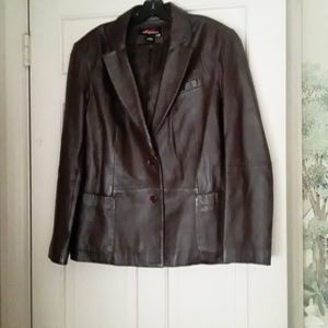 Verducci Vintage Brown Soft Leather Womens jacket Size 1x